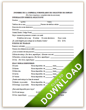 Free Printable Spanish Job Application Form