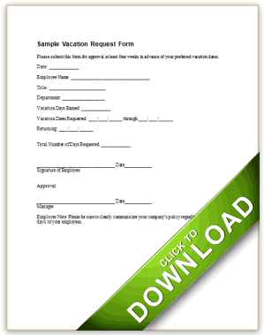 Sample Vacation Request Form